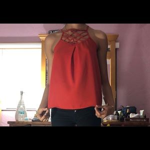 Red Cross cross detail blouse